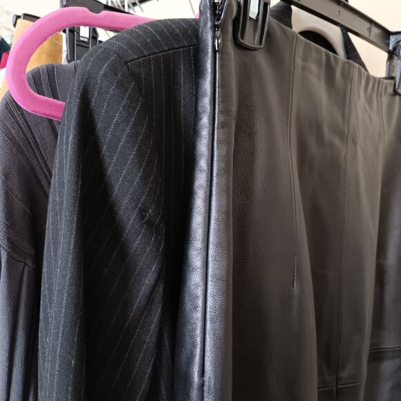 Women's Black Leather Pencil Skirt by Antonio Melani - Picture 5 of 8